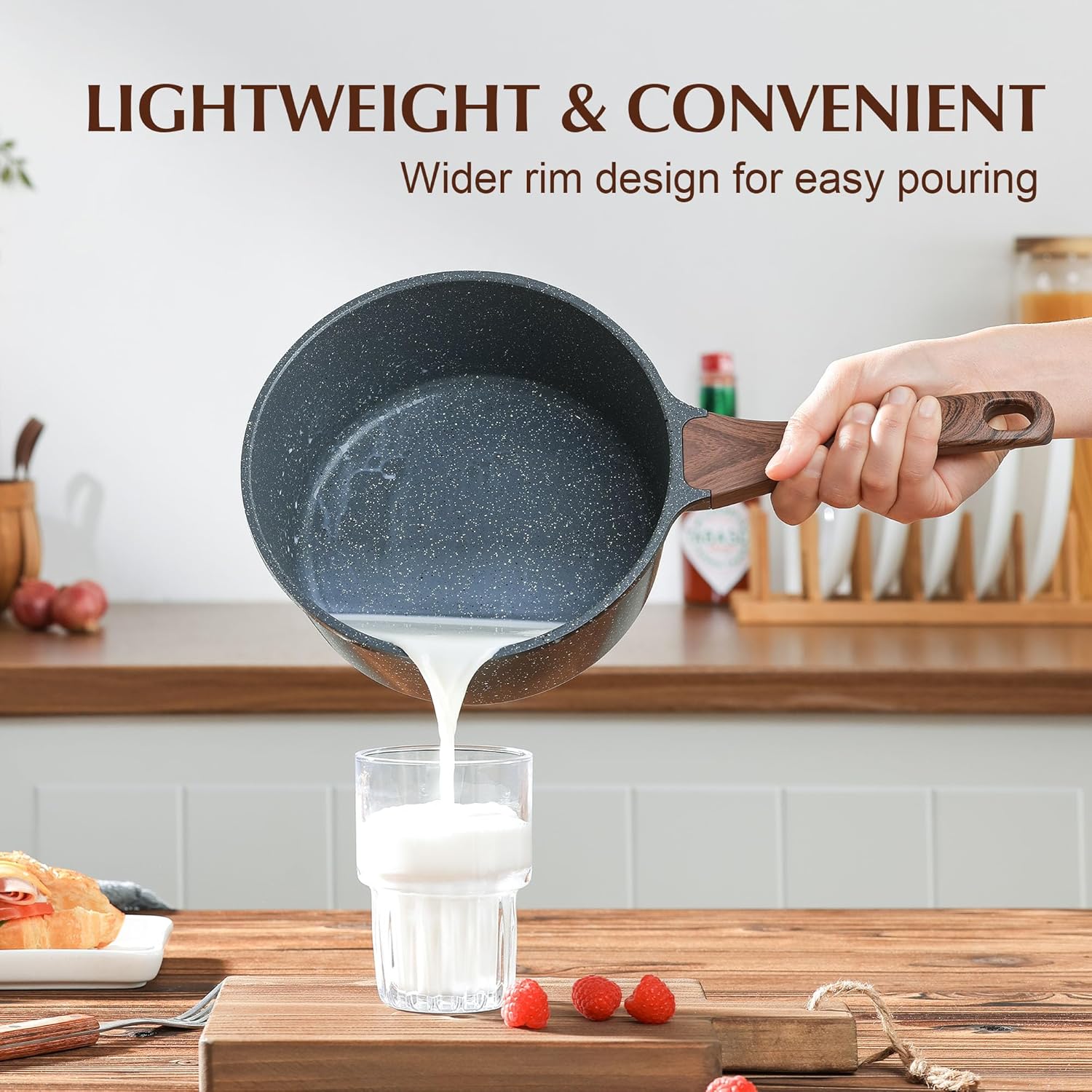 SENSARTE Nonstick Frying Pan Skillet, Swiss Granite Coating Omelette Pan, Healthy Stone Cookware Chef's Pan, PFOA Free (8/9.5/10/11/12.5 Inch) (11 Inch) - Image 3