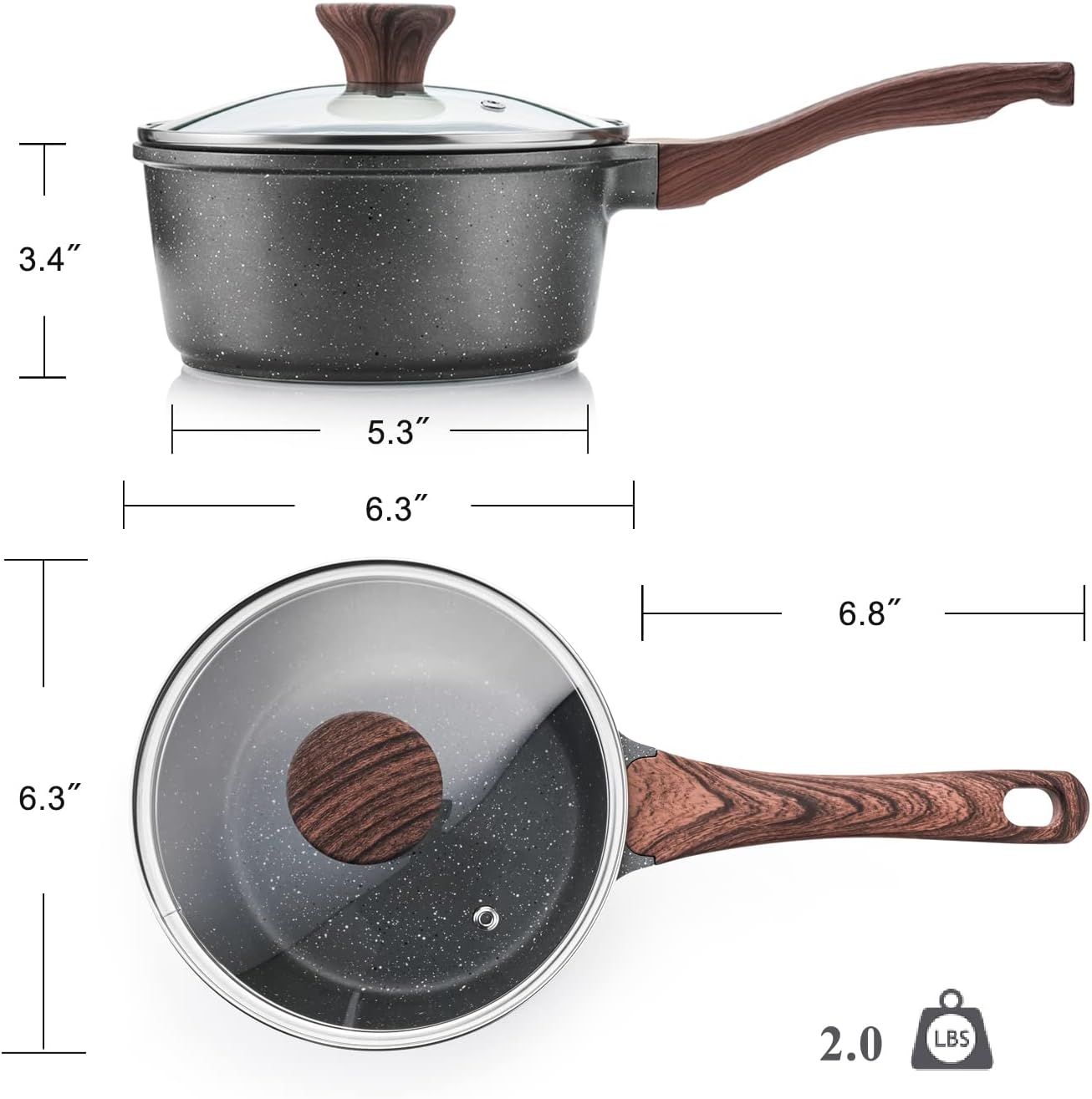 SENSARTE Nonstick Frying Pan Skillet, Swiss Granite Coating Omelette Pan, Healthy Stone Cookware Chef's Pan, PFOA Free (8/9.5/10/11/12.5 Inch) (11 Inch) - Image 8
